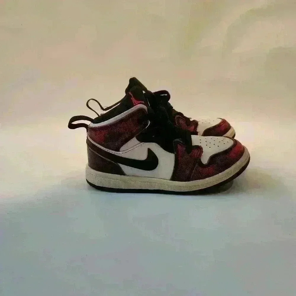 JORDAN 1 MID SE (TD) "WEAR AWAY CHICAGO" US 9 C red black - Picture 3 of 7